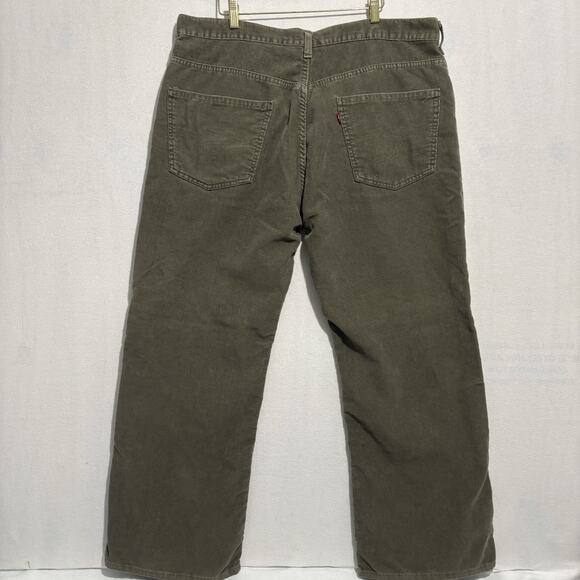 Levi’s 567 Corduroy Pants Mens 38x30 Baggy Low Loose Boot Brown Y2K Wide Leg VTG - Picture 11 of 15